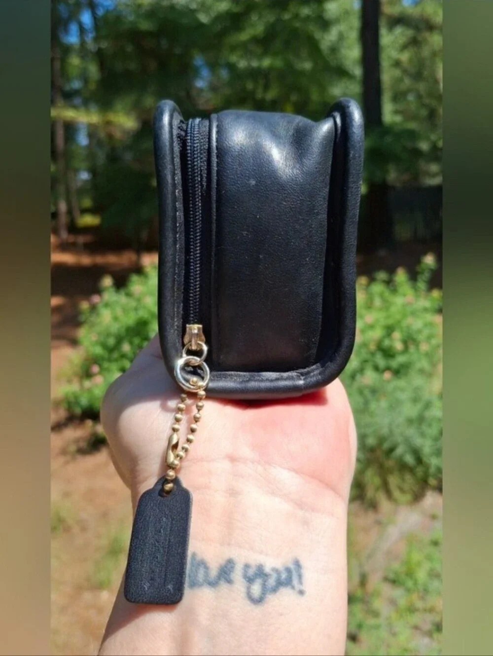 Vintage 90's Coach Black Glove-Tanned Leather Chubby Case #6925